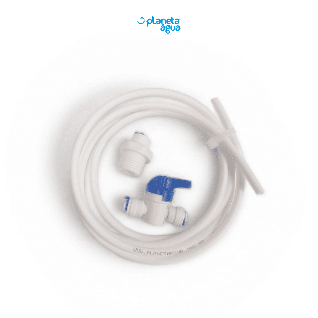 Kit Mangueira Fina 6,35x1mm Pacote 2 mt Branca + Conexões